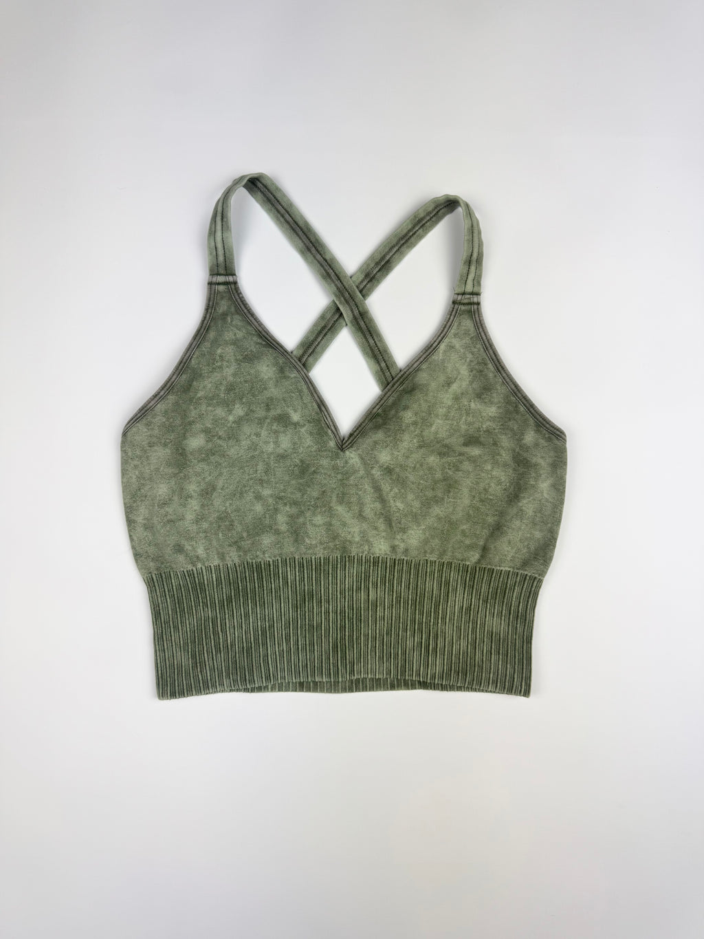 Aged Wash Sports Bra Ash Olive