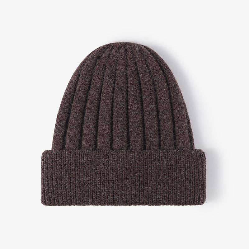 Chunky Rib Knit Beanie Coffee