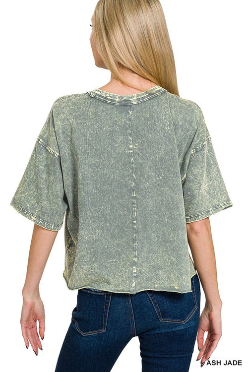 Acid Wash Crop Tee Black