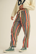Retro Stripe Wide Leg Jeans
