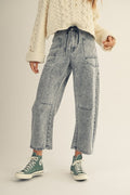 Acid Wash Wide Leg Jeans