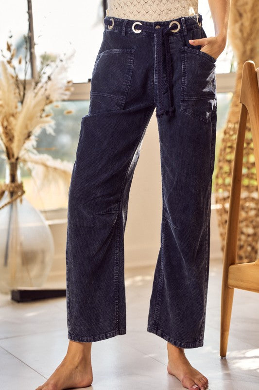 Aged Wash Corduroy Pants Navy
