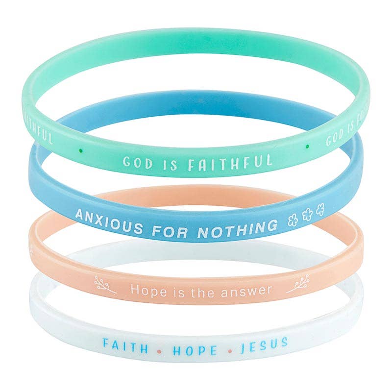 Faith Hope Silicone Bracelets (Set of 4)