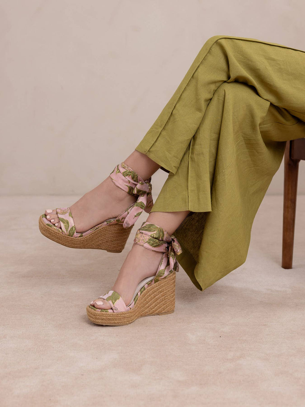 The Oceana | Rose Garden Espadrille Wedge