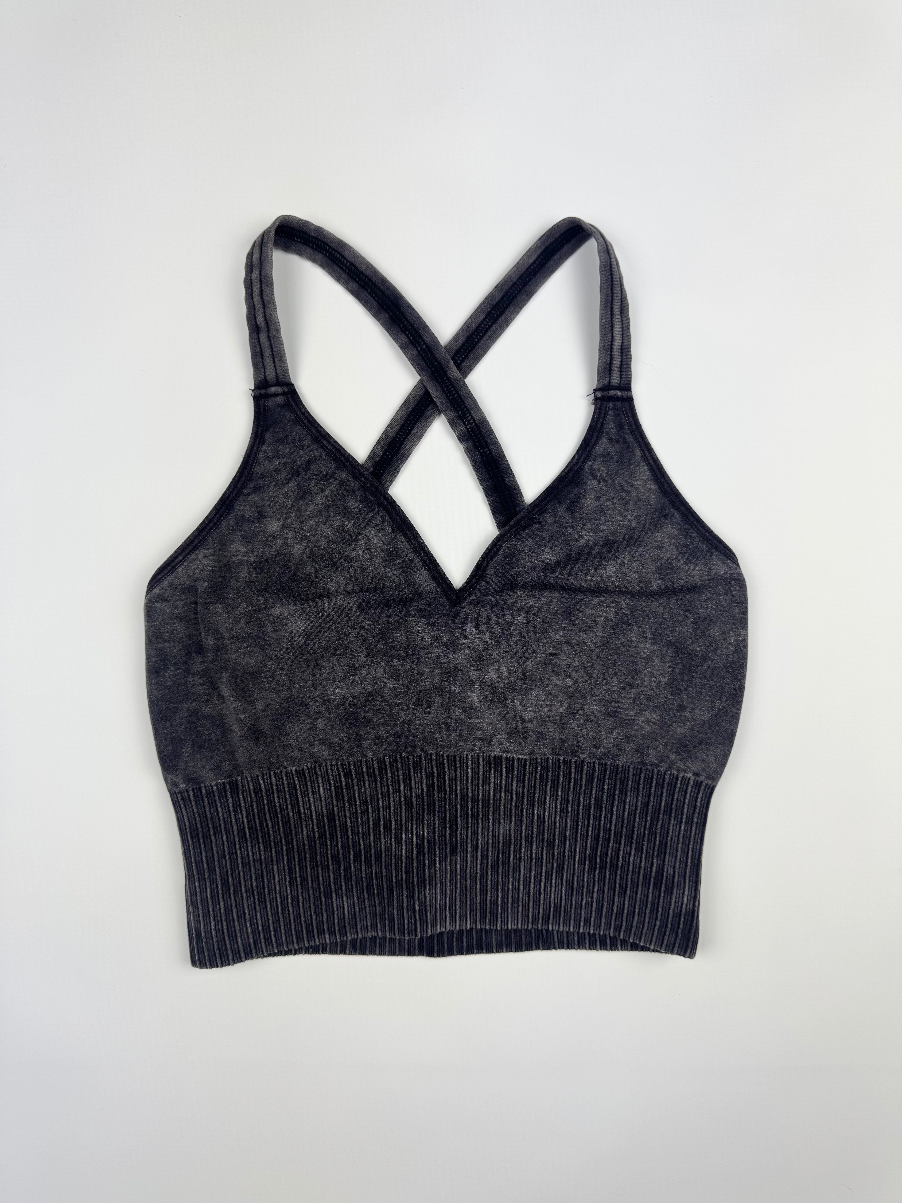 Aged Wash Sports Bra Black