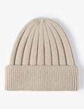 Chunky Rib Knit Beanie Beige