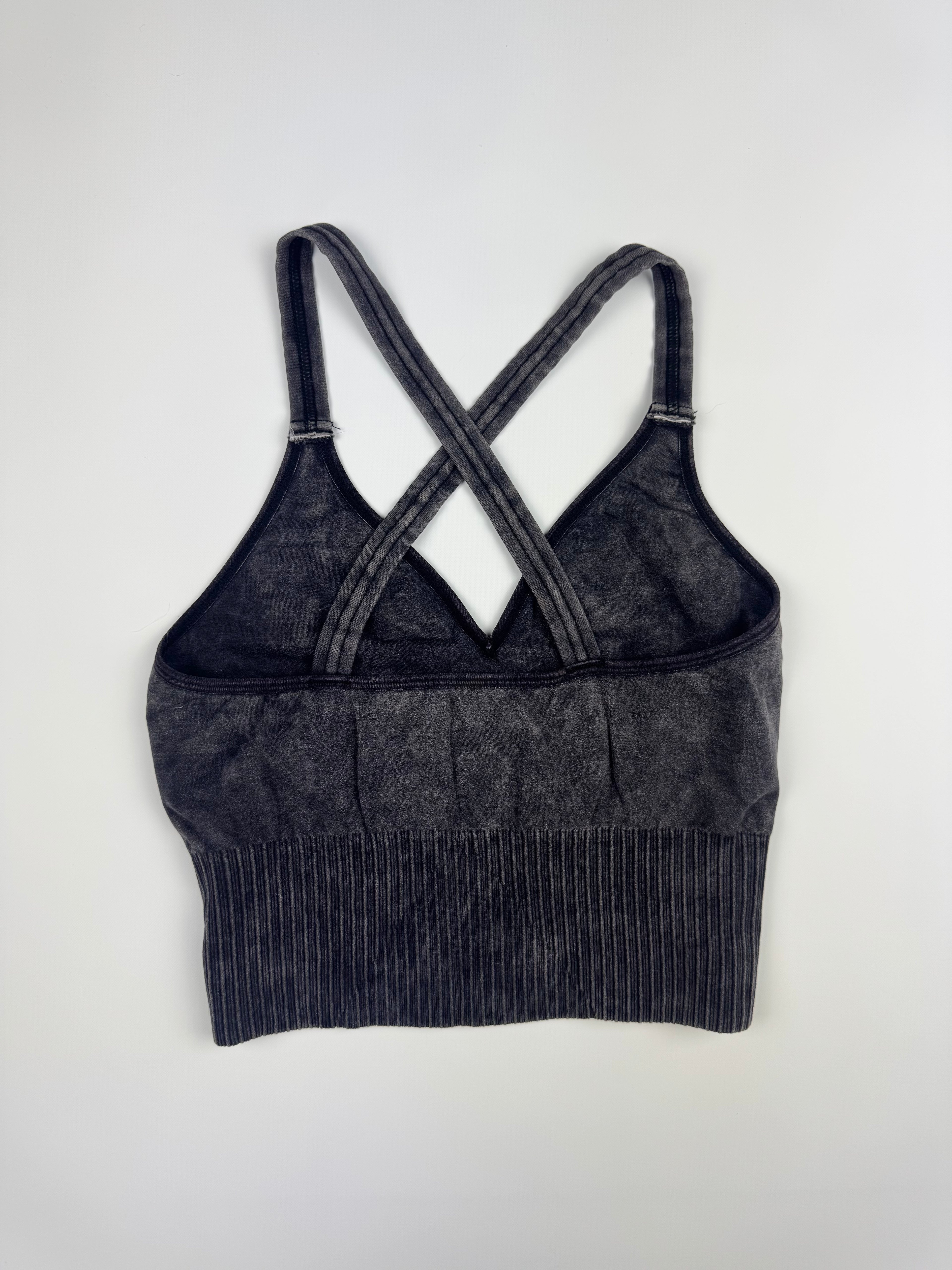 Aged Wash Sports Bra Black