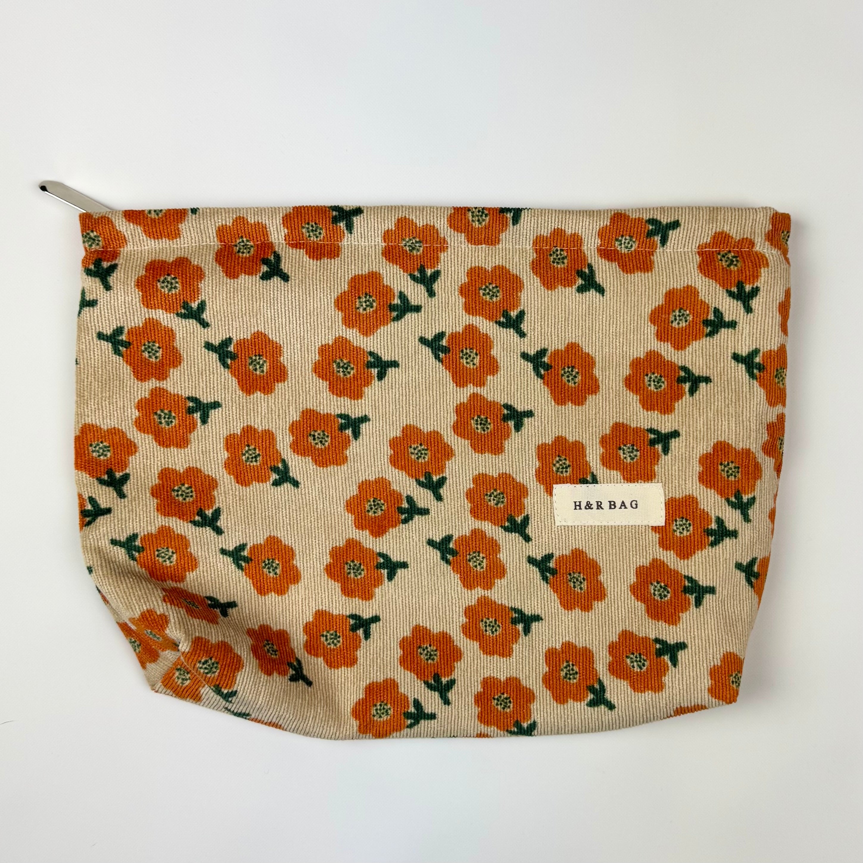 Corduroy Floral Cosmetic Bag