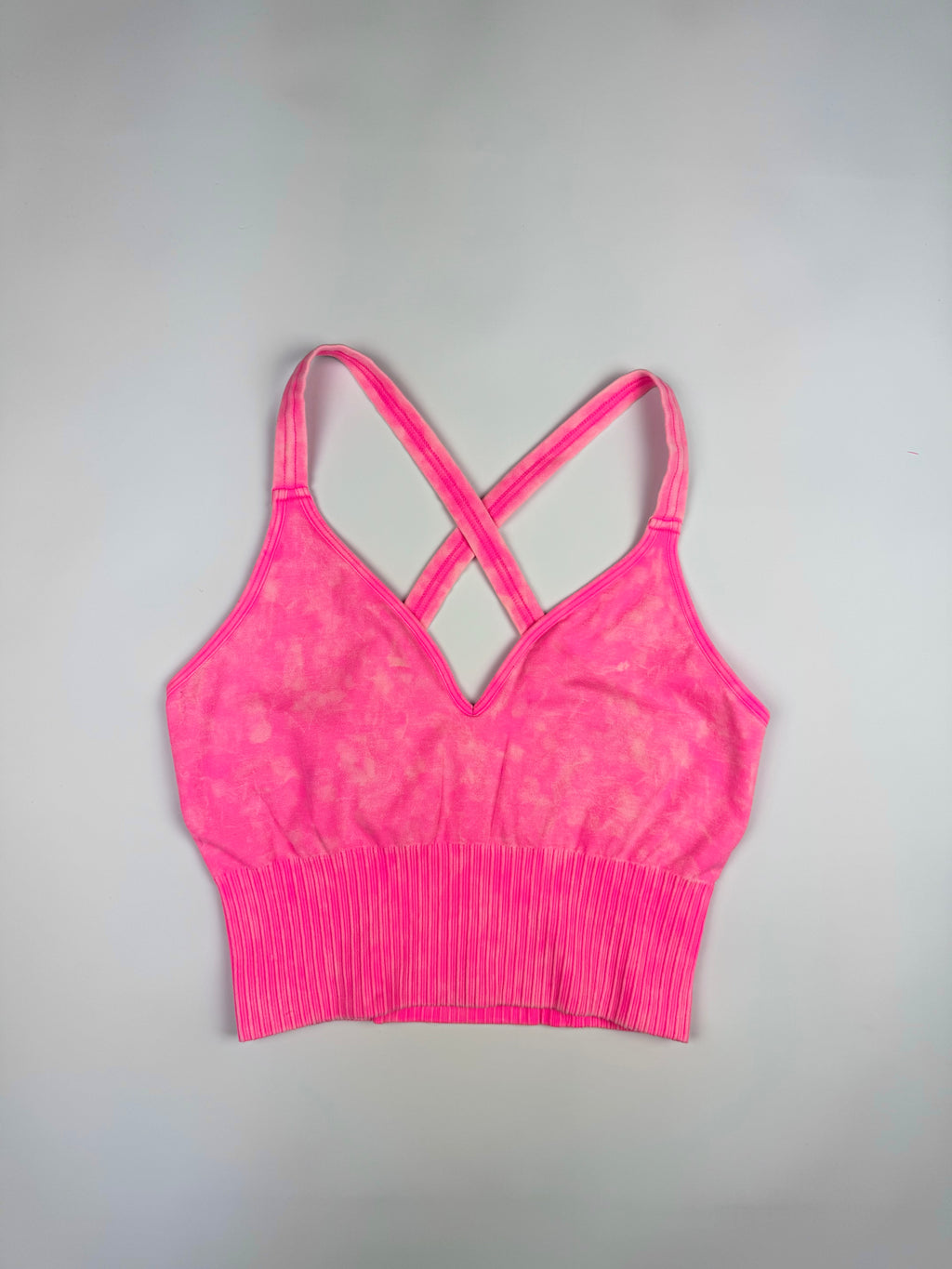 Aged Wash Sports Bra Fuschia