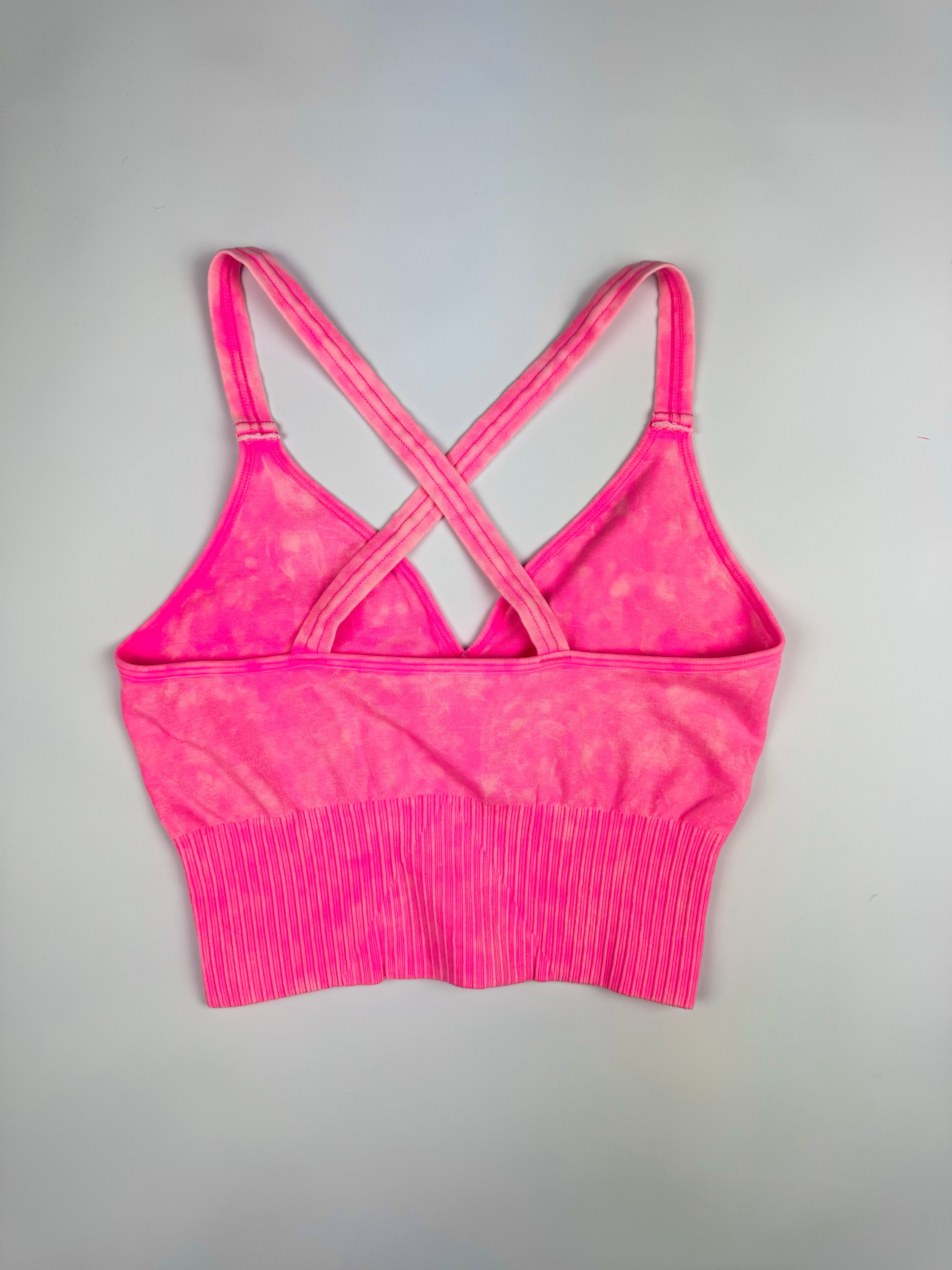 Aged Wash Sports Bra Fuschia