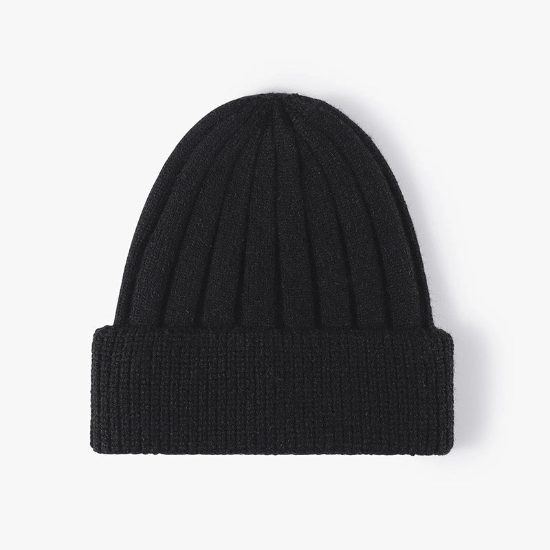 Chunky Rib Knit Beanie Black