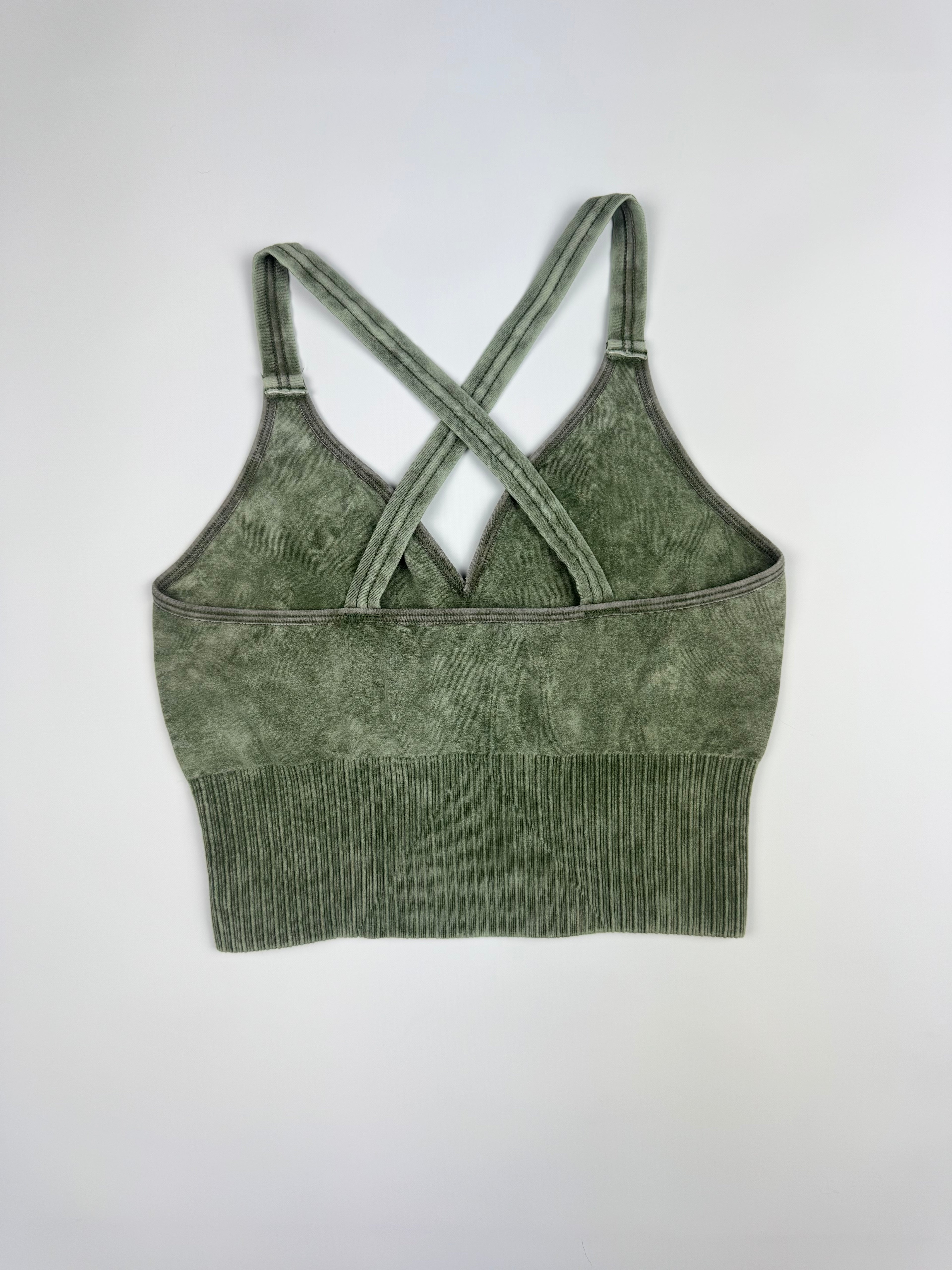 Aged Wash Sports Bra Ash Olive