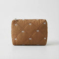Quilted Bow Cosmetic Bag