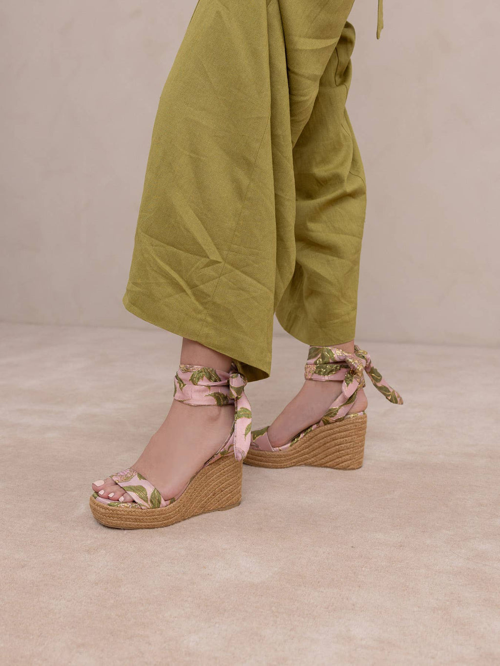 The Oceana | Rose Garden Espadrille Wedge
