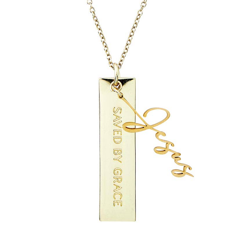 Saved by Grace Jesus Necklace