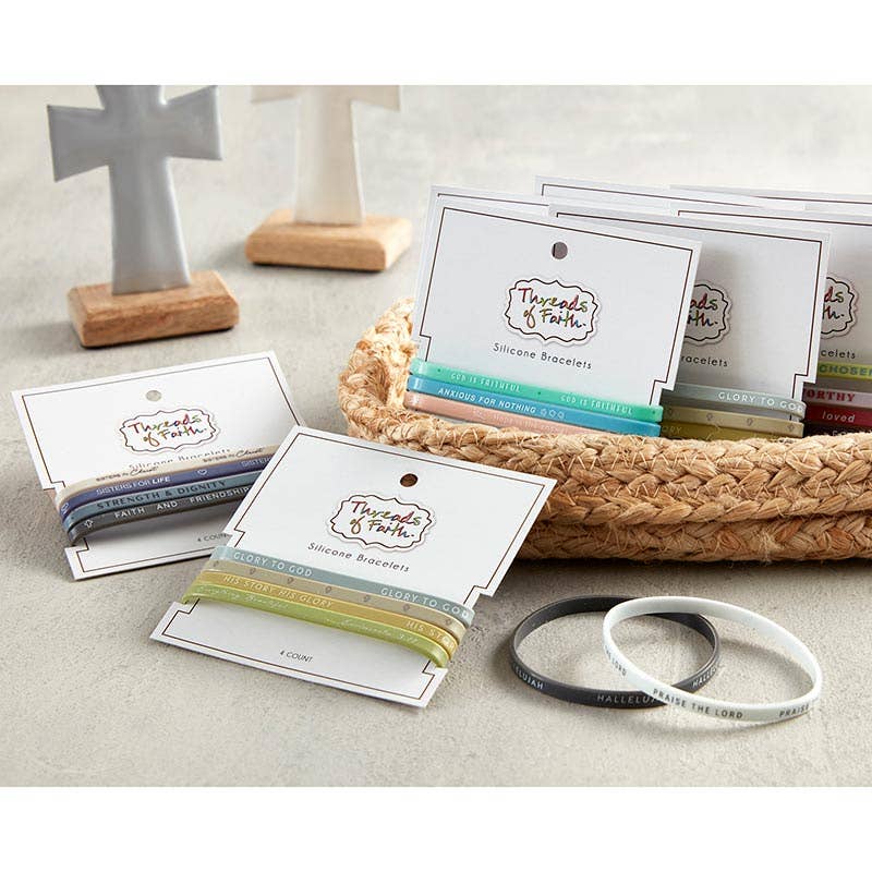 Faith Hope Silicone Bracelets (Set of 4)