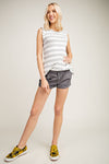 Avery Bold Stripe Ruffle Tank