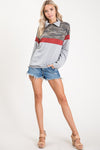 Logan Camo Block Zip Knit