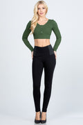 Pintuck Ponte Skinny Pants