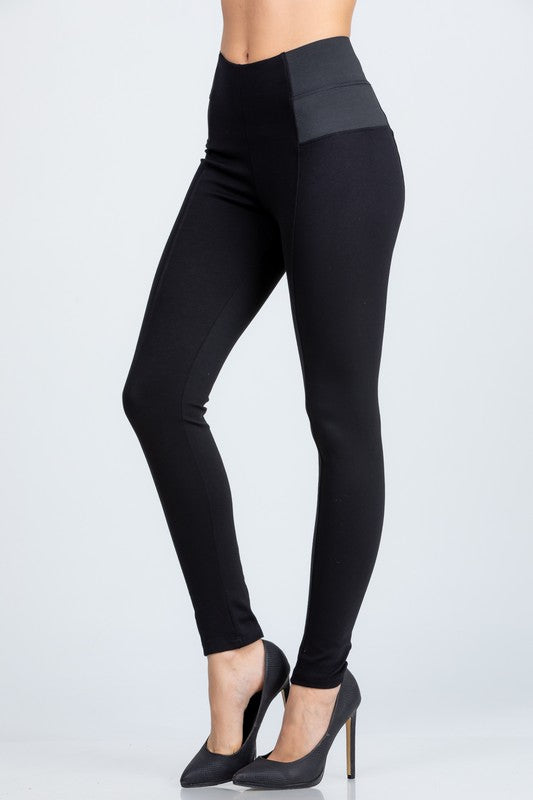 Pintuck Ponte Skinny Pants