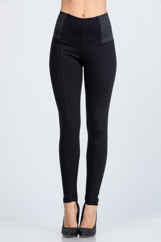 Pintuck Ponte Skinny Pants