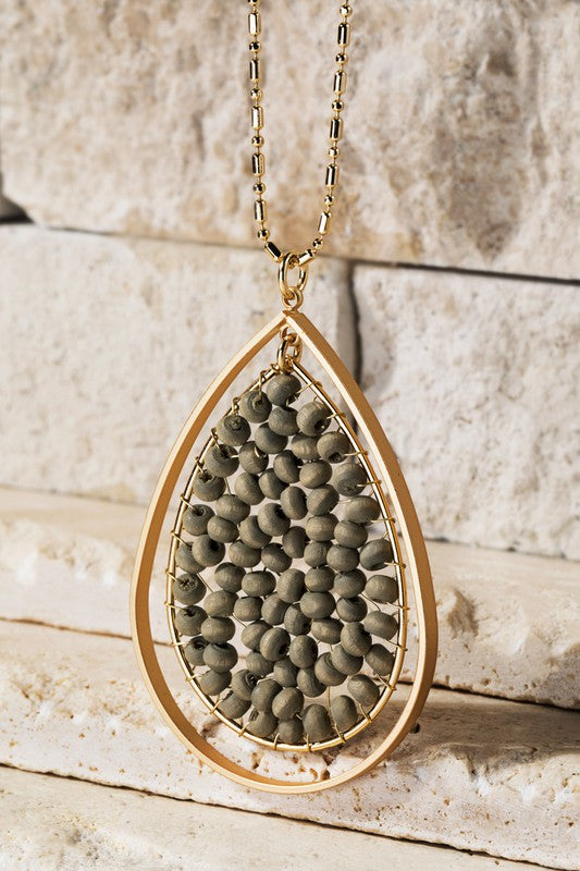 Beaded Teardrop Necklace