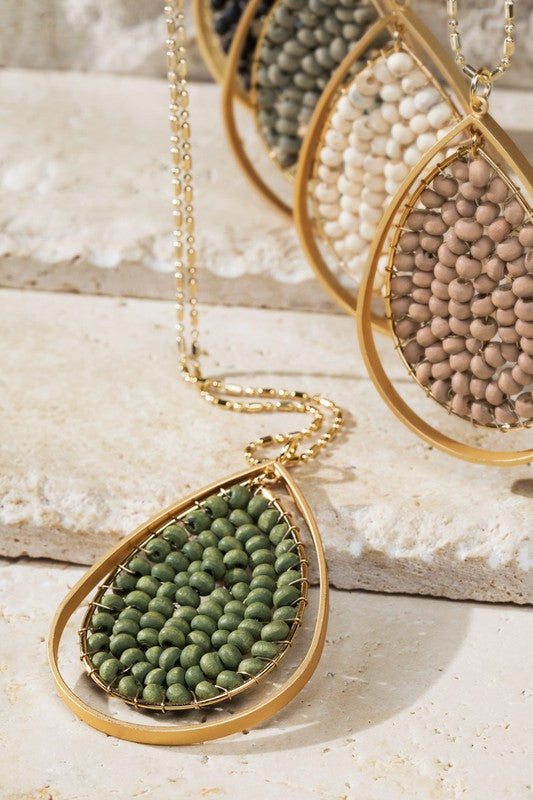 Beaded Teardrop Necklace