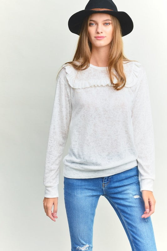 Soft Sheer Ruffle Knit