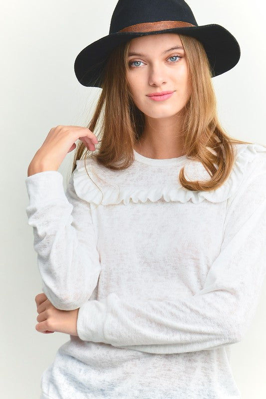 Soft Sheer Ruffle Knit