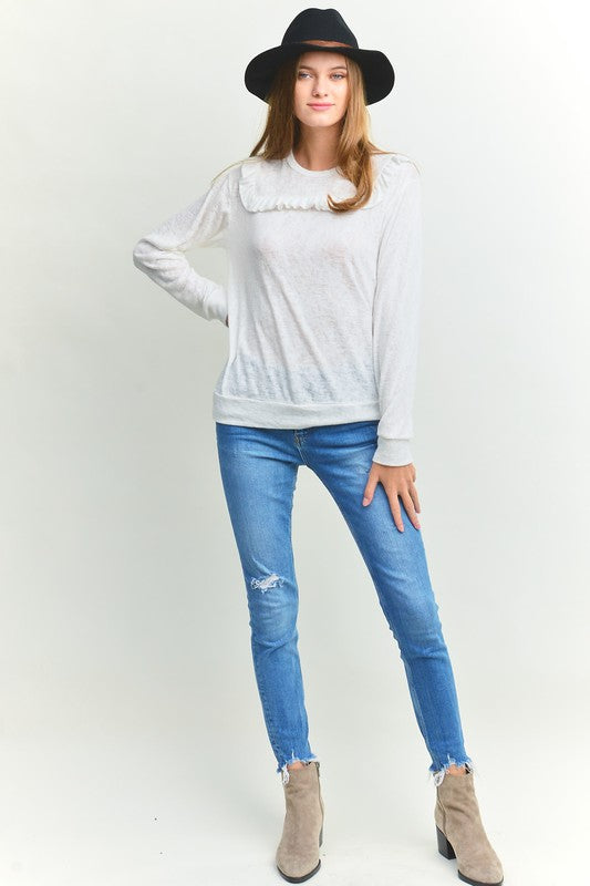 Soft Sheer Ruffle Knit