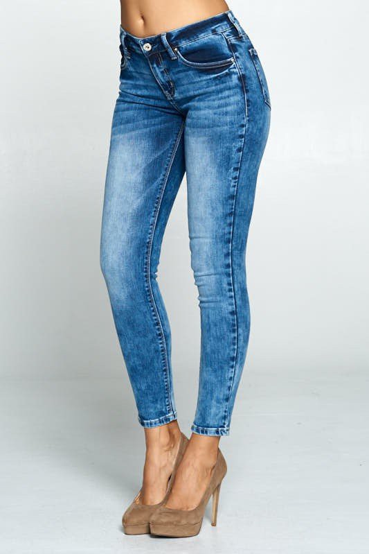 Acid Wash Skinny Med Wash Jeans