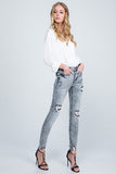 Kylie Acid Wash Distress Jeans