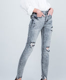 Kylie Acid Wash Distress Jeans