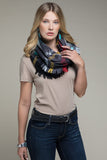 Plaid Fringe Infinity Scarf