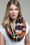 Plaid Fringe Infinity Scarf