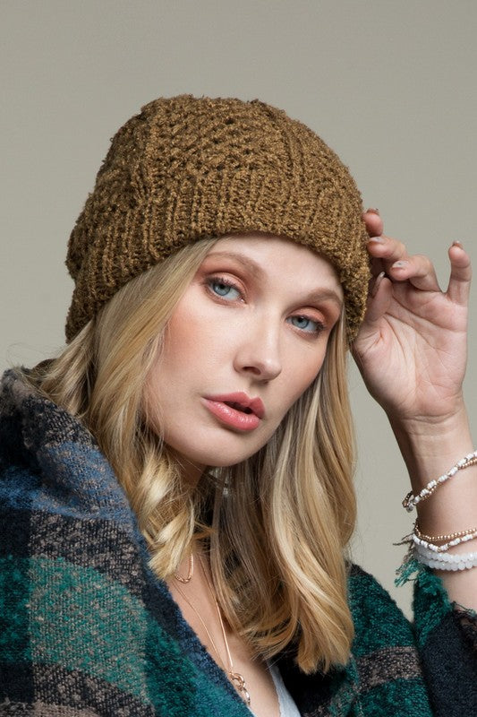 Cable Knit Pom Beanie