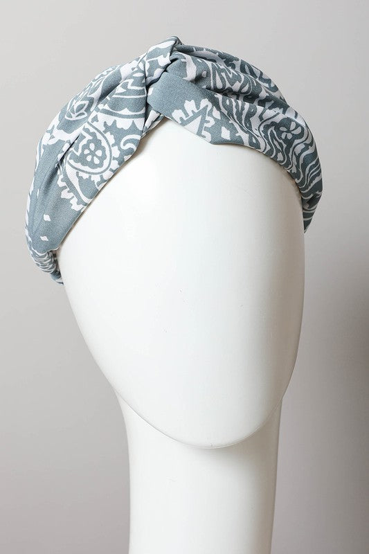 Twist Headwrap Blue Paisley
