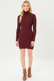 Alessandra Ribbed Sweater Dress Wine