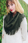 Rib Fringe Infinity Scarf