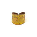 Patina Copper Ring - Yellow Floral