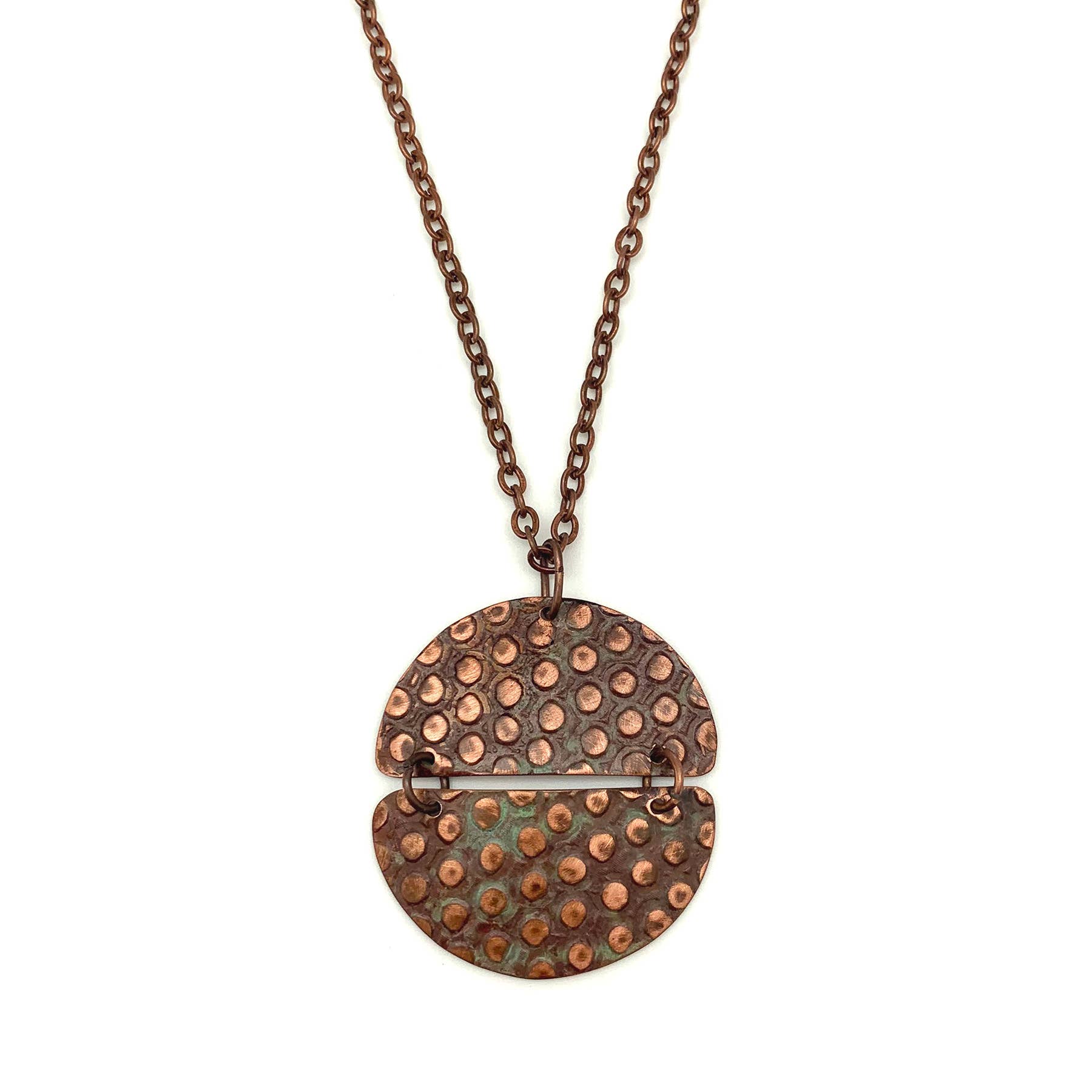 Patina Necklace Teal Rivet