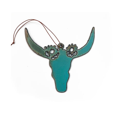 Buffalo Skull Metal Ornament