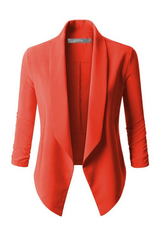 Lorelai Stretch Blazer Curvy Coral