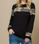 Camo Color Block Knit