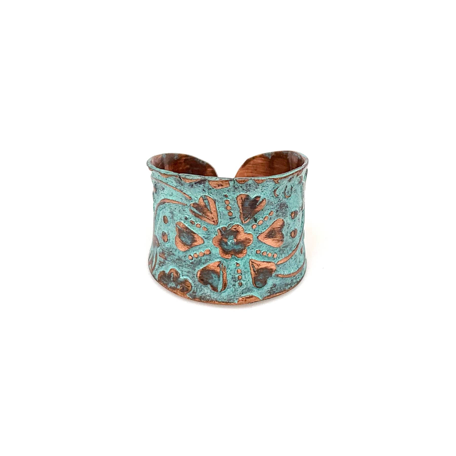 Patina Copper Ring - Turquoise