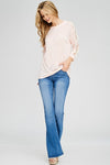 Adele Lace Sleeve Knit Blush