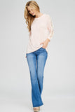 Adele Lace Sleeve Knit Blush