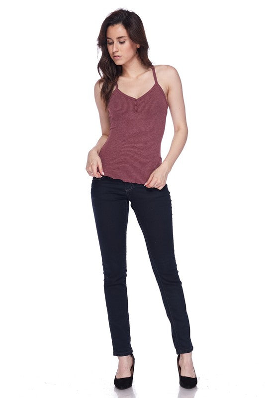 Racerback Ruffle Rib Tank