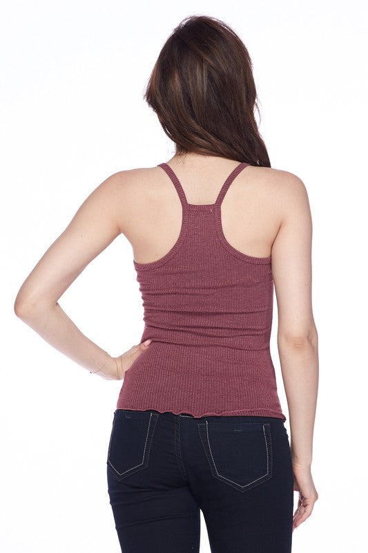 Racerback Ruffle Rib Tank