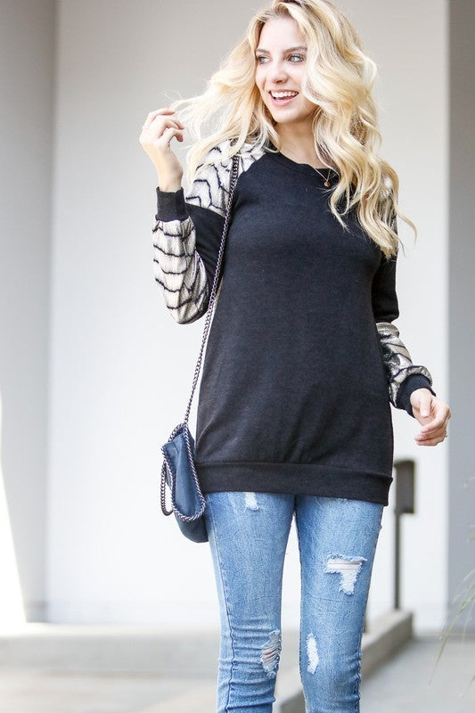 Gold Shoulder Hacci Knit